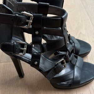 Nine West Black Buckle Heels